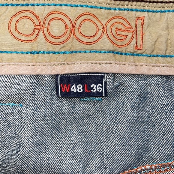 Coogi Mens Australia Size W 48 x L 26.5 Embroidered Pockets Blue Denim Jeans - Picture 9 of 11